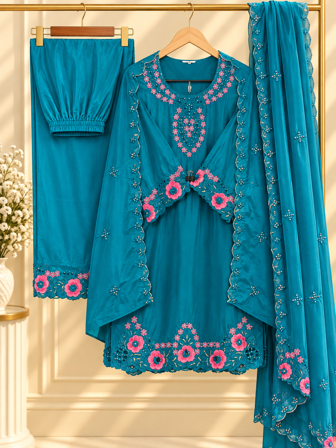 PT07 – Teal Bloom Premium Party Wear