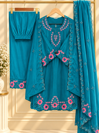 PT07 – Teal Bloom Premium Party Wear