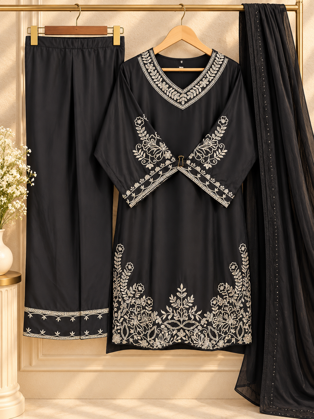 PT14 – Black Elegance Embroidered