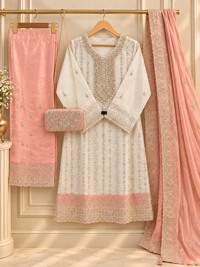 PT16- Pearl Blush Embroidered 3-Piece Suit Set